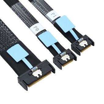 SF-080 PCI-E 5.0 Mini Cool Edge IO MCIO STR PCI-E 8i 74-stifts hane till dubbel MCIO 38-stifts hane förlängningskabel, 50 cm.