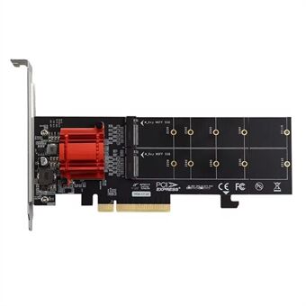 TXB122 ASM18 12-adapter värmesänke M.2 NVME SSD expansionskort till PCI-E 3.0 X8 adapterkort