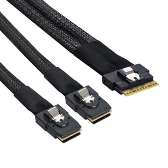 SF-029-0.5M 0.5m PCI-E Ultraport Slimline SAS Slim 4.0 SFF-8654 8i 74pin till Dual SFF-8087 Mini SAS-kabel