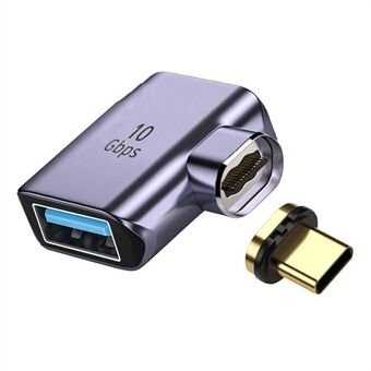 UC-028-AF Magnetisk USB-C hane till USB-A hona armbågsadapter 10 Gbps dataöverföringskonverterare