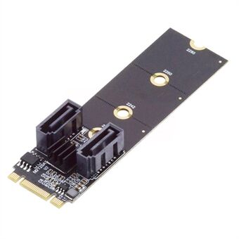 SA-043 NGFF KEY B+M PCI Express till SATA 3.0 6Gbps Dual Port Adapter 22x80MM Converter Hårddiskförlängningskort JMB582 2230 2242 2260 2280