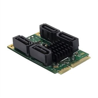 Mini PCI-E 88SE9215 4-portars SATA 6G expansionskort SATA-3 hårddiskkonverteringsadapterkort