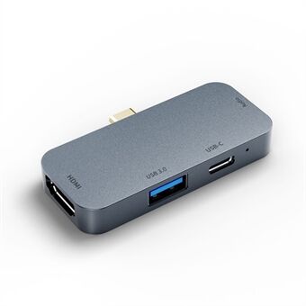 TC041 4-i-1 Typ-C-adapter USB C Hub till HD-videoutgång+USB 3.0+PD 60W USB-C-port+3,5 mm ljudport