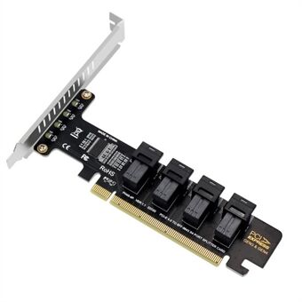 U2 PCIe X16 till 4 portar U.2 NVME SFF-8643 SFF-8639 Expansionskort PCI Express 4.0 Split Card