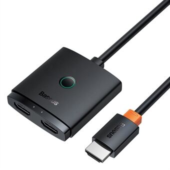 BASEUS AirJoy Series 2-i-1 Bidirektionell HDMI-switch 4K HD Video Adapter med 1m Kabel - Svart