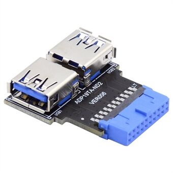 U3-079-RI Dual USB 3.0 Typ A hona till moderkort 20Pin Box Header Slot Adapter 5Gbps