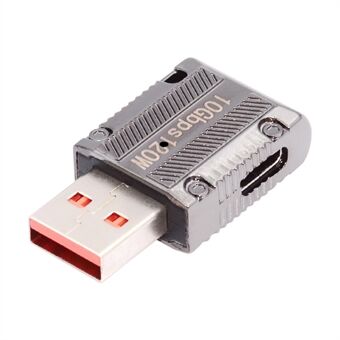 UC-029-TC003 120W 10Gbps USB 3.1 Typ C Honkontakt Höger Vinklad till USB 3.0 Typ-A Hankontakt Rak Typ Strömadapter