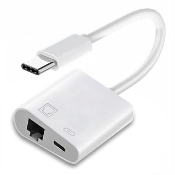 UC-155-TC006 Typ C USB-C till 100Mbps Nätverks RJ45 med PD Strömladdningsadapter för Laptop Surfplatta Telefon