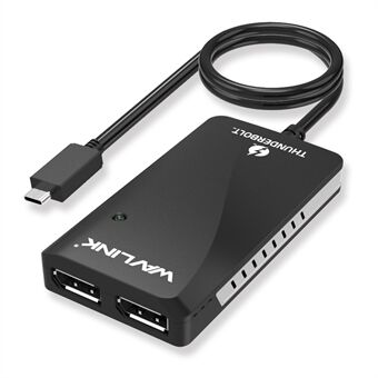 WAVLINK WL-UTA01D Thunderbolt 3 till Dual DisplayPort Adapter Typ-C Thunderbolt 3 Splitter Konverter