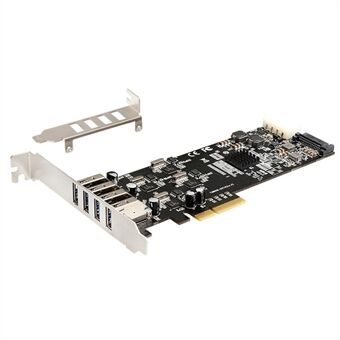 TXI058 Stationär dator 4 USB3.0 PCI Express-kortadapter 4x5G PCI-E till USB3.0 Expansionskort