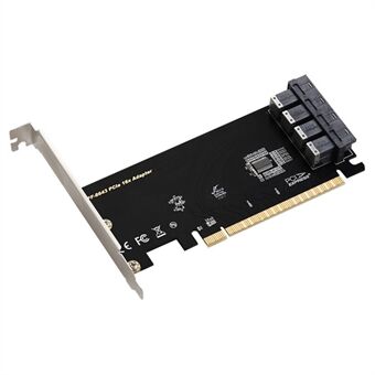 TXB128 SFF8639-gränssnitt 4-porters Nvme-adapterkort Solid State Drive till PCIE X16 till 4 U.2 Expansion Card