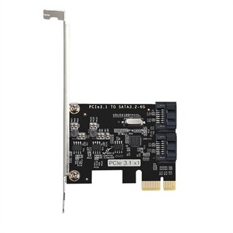 TXB116 SATA HDD Expansion Card PCI-E 3.1 till 2-port SATA 3.2 6Gbps Adapterkort (Chip: JMB582)