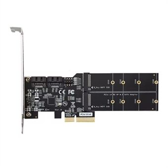 TXB120 2x SATA3.0 Adapterkort PCIE3.0 X4 till 2-port M.2 (B-Key) Expansionskort