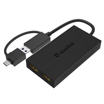 WAVLINK UG7602HC Bärbar USB3.0 / USB-C till Dual HD Display Adapter 4K Expansion Grafikkort Synkronisering Skärmexpanderare