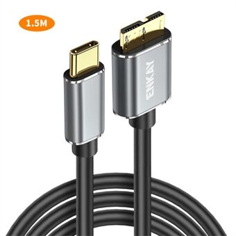 ENKAY HAT PRINCE 1,5m USB 3.1 Typ-C till USB 3.0 Micro B-kabel för kamera hårddisk laddning datakabel