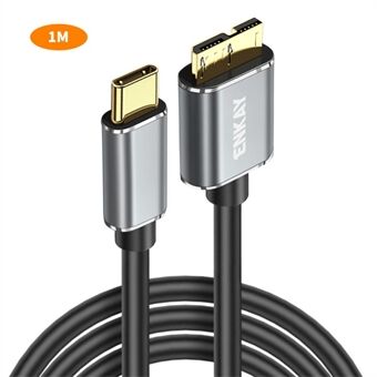 ENKAY HAT PRINCE 1m USB 3.1 Type-C till USB 3.0 Micro B-kabel för kamerahårddisk laddningsdatakabel