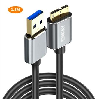 ENKAY HAT PRINCE 1.5m USB 3.0 A till USB 3.0 Micro B-kabel Kamera Hårddisk Laddning Datakabel