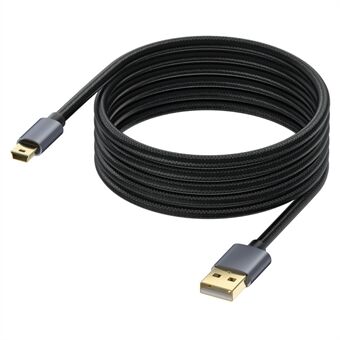 10m USB 2.0 till Mini B Hane Laddningskabel USB Mini till USB Laddningskabel för PS3 Kontroll / MP3-spelare / Kamera