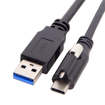 UC-045 8m USB3.0 A hane till typ-C hane datakabel Skruvlåsning USB-C kabelfästeadapter med repeaterchipset för industriell kamerainspelare/bärbar dator/skiva