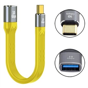 13 cm USB 3.1 Typ-C hane värd till USB 3.0 typ A hona OTG platt smal FPC 10 Gbps datakabel för bärbar telefon - gul