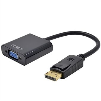 Stor DisplayPort Hane till VGA Hona Konverterare Adapterkabel - Svart