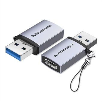 MINDPURE USB 3.2 Gen2 / Type-C Miniomvandlare OTG Adapter med Anti-Förlust Slinga - AD56 / Typ