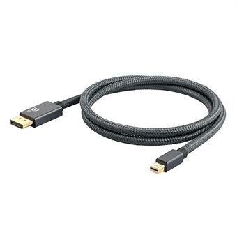 Mini DP till DP flätad kabel Thunderbolt 2-portars mini DP 8K HD Converter-kabel Datasynkroniseringssladd (2m)