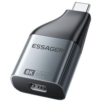 ESSAGER Mini DP till Typ-C 8K HD Video Adapter i Aluminumlegering för Monitor HDTV Projektor