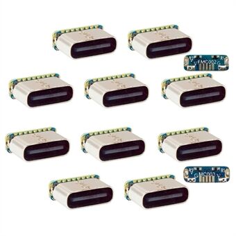 CN-032 10 st / set DIY lödning Typ-C honkontaktkontakt ersättning för Micro-USB 5-pin hona