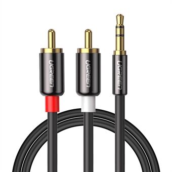 UGREEN 2m 3,5 mm till 2RCA Audio Auxiliary Adapter Stereo 3,5 mm splitterkabel AUX RCA Y-sladd för smartphone-högtalarplatta