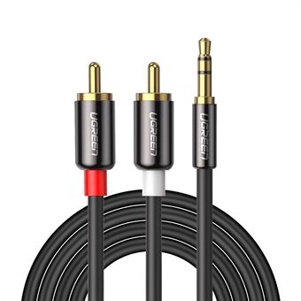 UGRÖN 5m 3,5 mm till 2RCA 24K guldpläterad plugg hane till hane Audio Y splitterkabel AUX-sladd för smartphone-högtalarplatta