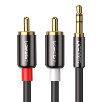 UGREEN 20779 0,5-meters RCA-kabel 3,5 mm hane till 2RCA hane Y splitter stereoljudkabel för smartphones / högtalare / surfplattor / HDTV / MP3-spelare