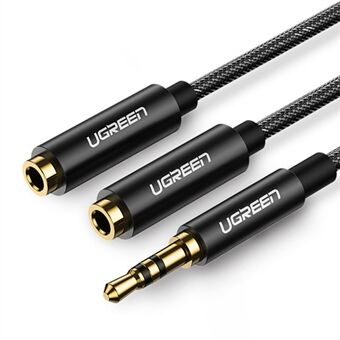 UGREEN 3,5 mm Audio Splitter förlängningskabel 3,5 mm Jack 1 hane till 2 hona Mic Y splitter för laptop hörlurar aux kabel