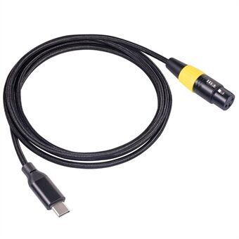 TY07F 3M USB-C hane till XLR hona mikrofonkabel typ-C till 3 stifts kontakt Mikrofonsladd Kompatibel med Mac OS, Windows, Vista-system