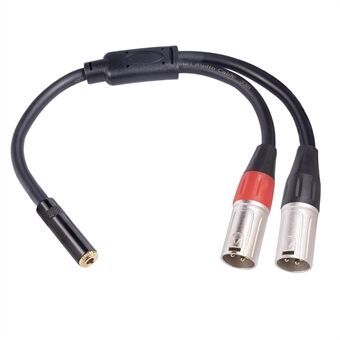 TC227YXK402-03 0,3 m 3,5 mm hona till dubbel XLR 3 stift hane ljudkabel AUX-omvandlarsladd