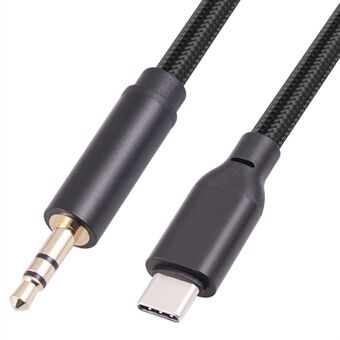 TY35bk HiFi USB-C till 3,5 mm Audio Aux Jack-kabel Hörlursstereosladd kompatibel med Type-C-enheter, 2 m