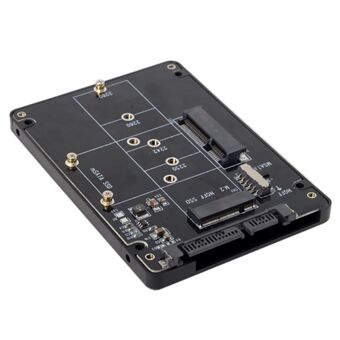 2-i-1 Combo M.2 NGFF B-nyckel & mSATA SSD till SATA 3.0 Adapter Converter Case-hölje