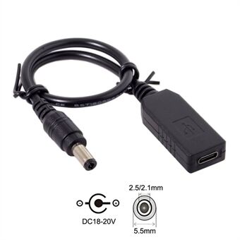 USB 3.1 Typ C USB-C till DC 20V 5,5 2,5 mm & 2,1 mm strömkontakt PD-emulatortriggerkabel för bärbar dator