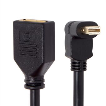 0.3M Mini DP DisplayPort 90 graders till DisplayPort Female-kabel för bildskärmar - Stil A