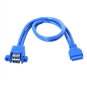 Staplingsbar USB 3.0 Hona Paneltyp till Moderkort 20Pin Header-kabel Dubbla Portar 50cm