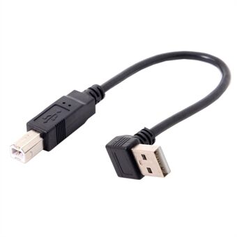 Nedåtvinklad 90 graders USB 2.0 hane till B-typ hane-kabel för skrivare, skanner, hårddisk