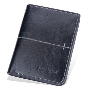 BAELLERRY D3242 Bifold Kort herrplånbok Vintage PU-läderkortplatser Mynthållarväska Stark sömnad Dragkedja Säkerhetsplånbok