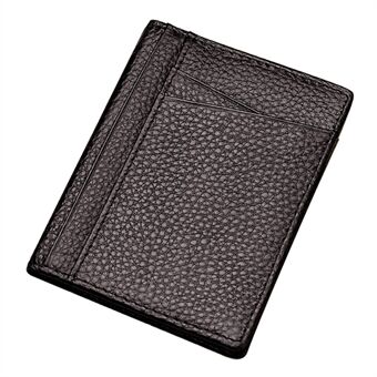 V6-J Slim Minimalistisk Kortfodral Kohud Läder Passfodral RFID Blockering Bifold Design Korthållare