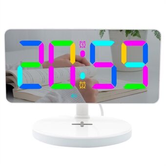 TS-3001X-B Spegelyta Digital LED Klocka 15W Telefon Trådlös Laddare RGB Nattlampa