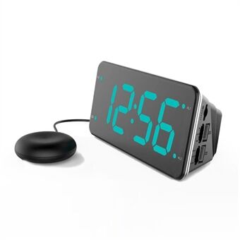 LIELONGREN T1H 7-tums Stor LED-skärm Ljudlös digital väckarklocka Liten skrivbordsklocka Timer med Snooze-läge Hög volym (utan batterier) - Grön