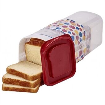 Brödask med lock Plast Transparent Toast Hållare Kylskåp Brödförvaringslåda (BPA-fri, Ej FDA-godkänd)