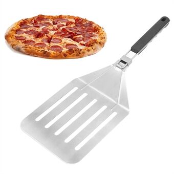 Vikbar 430 rostfritt stål pizzakakespade pizzaspade med slitsad spatel, storlek M (BPA-fri, inget FDA-certifikat)