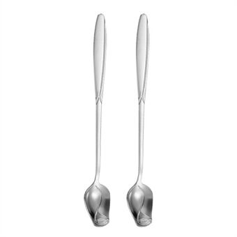 2 st Rosblomssked-set i rostfritt stål, Rödare Spissskeden, Silver (BPA-fri, Ej FDA-klassificerad)