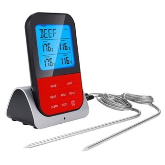 TS-K33-S Trådlös LCD-skärm Kök Outdoor BBQ Termometer Elektronisk bakning Mattemperaturmätningsverktyg med bas (BPA-fri, FDA-certifierad)