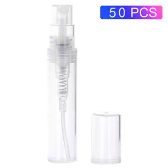 50 st 2ml Transparent Travel Atomizer Plast Mini Refillable Flaska Bärbar Sprayflaska